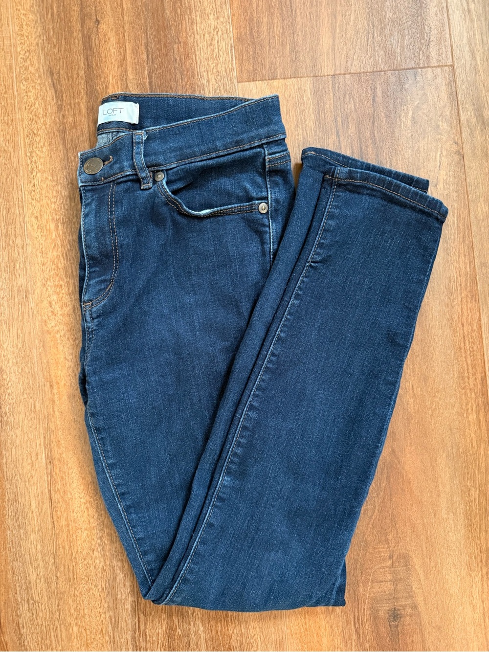 LOFT Dark Blue Skinny Stretch Jeans